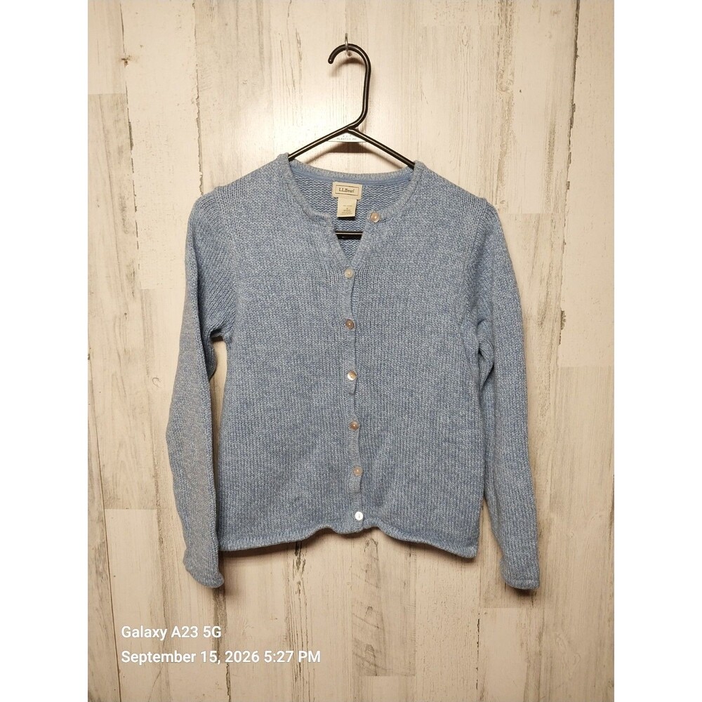 L.L. Bean Women's Small Blue Cotton Cardigan